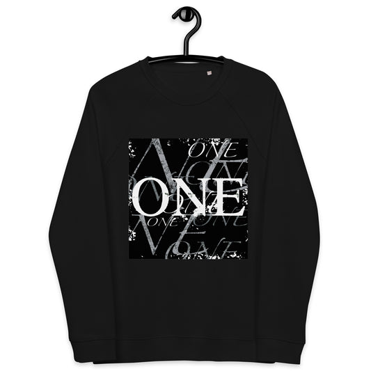 ONE ORIGINAL GEAR REPEAT Unisex organic raglan sweatshirt  Black