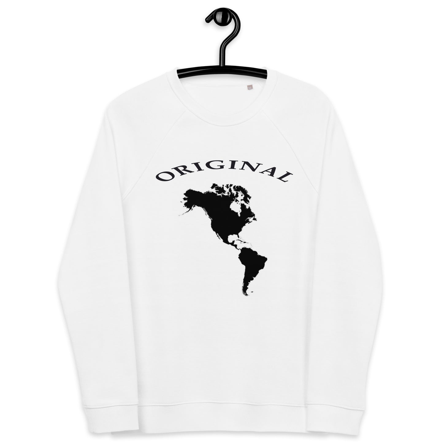 ONE ORIGINAL GEAR  Unisex organic raglan sweatshirt  White/ Black
