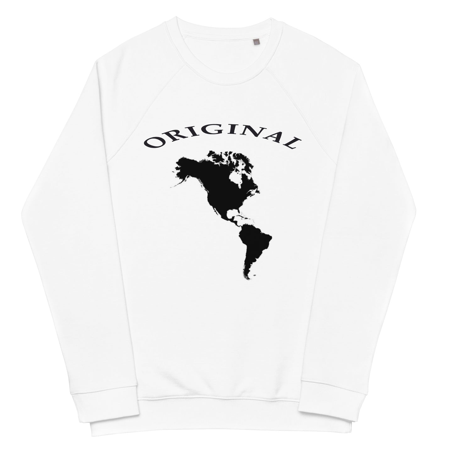ONE ORIGINAL GEAR  Unisex organic raglan sweatshirt  White/ Black